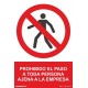 Señal adhesiva "Prohibido paso persona ajena" 150x200mm NORMALUZ