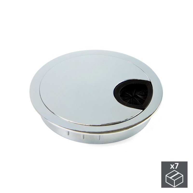 TAPA PASACABLES PARA MESA 60 MM NEGRA. 2 UDS