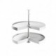 Emuca Juego bandejas giratorias mueble de cocina, 270º , módulo 800 mm, Plástico y aluminio, Blanco