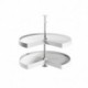 Emuca juego bandejas giratorias mueble de cocina, 270º , módulo 900 mm, Plástico y aluminio, Blanco