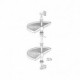 Emuca juego bandejas giratorias mueble de cocina, 180º, módulo 800 mm, Plástico, Blanco