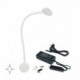 Emuca Aplique LED, redondo, brazo flexible, sensor táctil, 2 USB, Luz blanca natural, Plástico, Blanco + Convertidor 30W