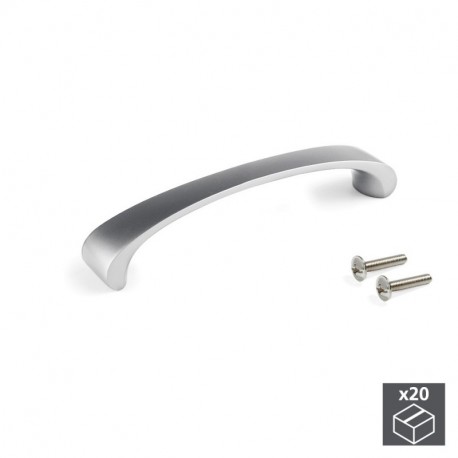 Emuca Tiradores para mueble, intereje 96 mm, Zamak, Niquel satinado, 20 ud.