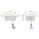Emuca Multiconector de mesa, 2 USB +1 HDMI + 1 enchufe EU, 145x130 mm, Acero y aluminio, color aluminio