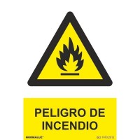 Señal adhesiva "Peligro de incendio" 150x200mm NORMALUZ