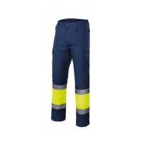 Pantalon alta visibilidad 303003-60 azul/amarillo VELILLA