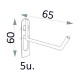 Gancho de 65mm 5 uds en blister para panel metálico HECO