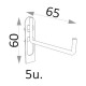 Gancho de 65mm 5 uds en blister para panel metálico HECO