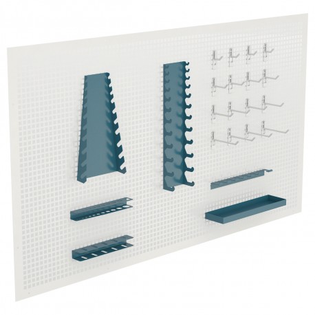 Juego de 21 soportes de herramientas para panel metalico HECO