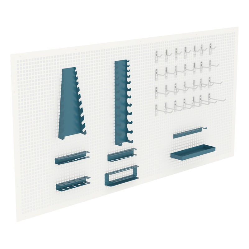 Juego de 35 soportes de herramientas para panel metalico HECO - Ferretería  Campollano