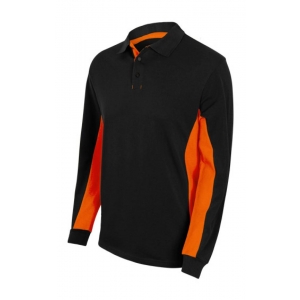 Polo bicolor manga larga 105514-0-16 negro/naranja VELILLA