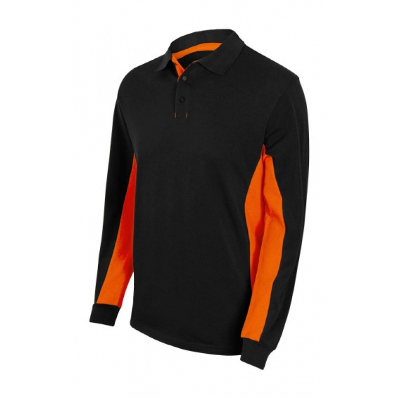 Polo larga 105514-0-16 negro/naranja VELILLA - Ferretería