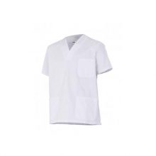 Camisola sanitaria 535205-7 blanca manga corta cuello pico a VELILLA