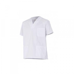 Camisola sanitaria 535205-7 blanca manga corta cuello pico a VELILLA