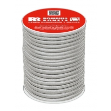 Carrete cuerda elastica PES 6mm 25 m blanco ROMBULL