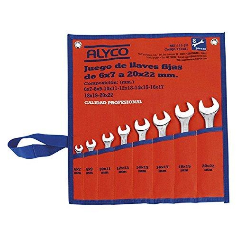 llaves fijas 8p 1/4"-7/8" estuche ALYCO - Campollano