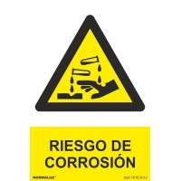 Señal adhesiva "Peligro corrosion" vinilo 150x200mm NORMALUZ