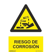 Señal adhesiva "Peligro corrosion" vinilo 150x200mm NORMALUZ