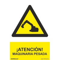 Señal peligro "Maquinaria pesada" PVC 210x300x0,7mm NORMALUZ