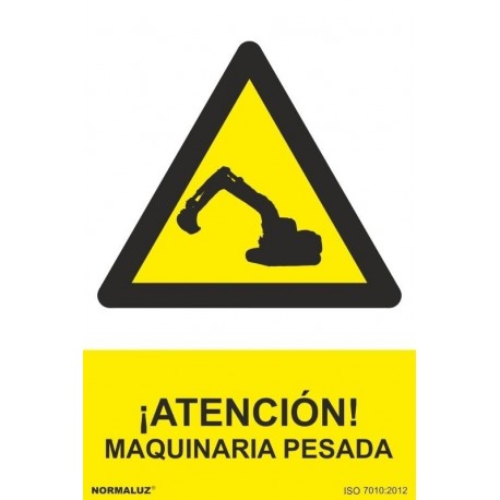 Señal peligro "Maquinaria pesada" PVC 210x300x0,7mm NORMALUZ