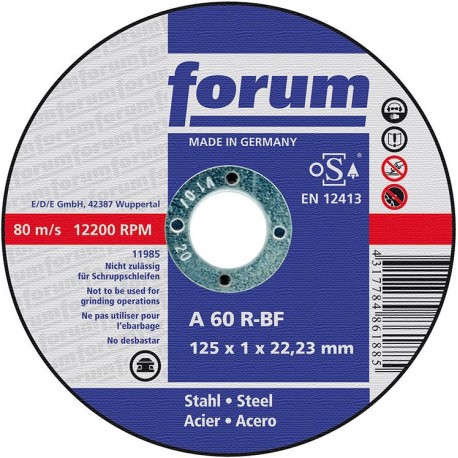 Disco de corte Ø115x1,6mm 22,23 (10 unidades) FORUM