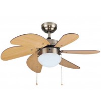 Ventilador de techo Ø32"(810mm) madera 55W con luz y mando GARSACO