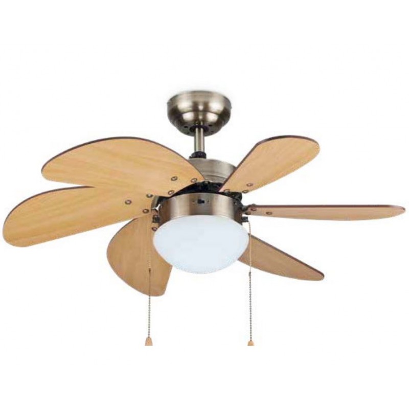 Ventilador de techo Ø32"(810mm) madera haya 55W con luz GARSACO