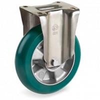 Rueda serie 62ER fija ø125mm 350Kg poliuretano verde TELLURE