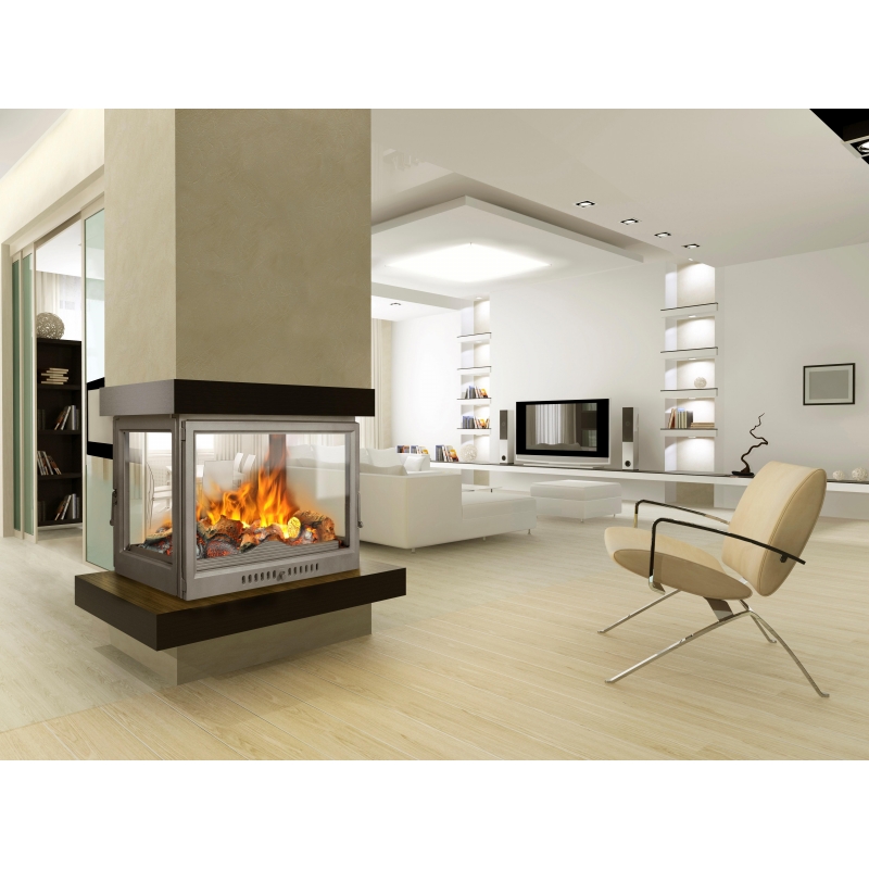 Estufa de leña bloque modelo 845 abierto 4 lados 17,5kW FERLUX