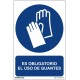 Señal PVC "Obligatorio uso de guantes" 300x400mm NORMALUZ