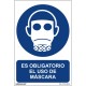 Señal PVC "Obligatorio uso de mascara" 300x400mm PVC 0,7mm NORMALUZ