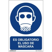 Señal PVC "Obligatorio uso de mascara" 300x400mm NORMALUZ