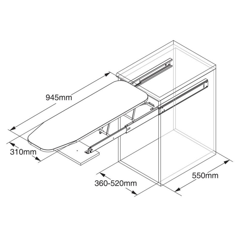 Extraible con Tabla de Planchar para Mueble de Cocina