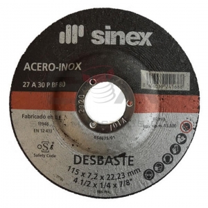 Disco desbaste 150x7,0x22,2 acero-inox SINEX