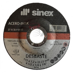 Disco desbaste hierro E-125x7 A30 P BF (10 unidades) SINEX