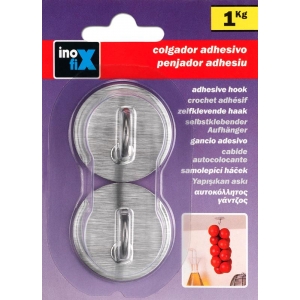 Colgador adhesivo de acero inoxidable blister 2 uds INOFIX