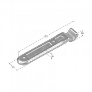 Uña recta fija forjada U-4 zinc INMASA