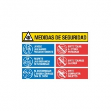 Cartel PVC Covid-19 medidas seguridad 70x50cm MEPLASJAR