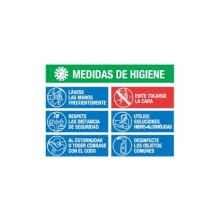 Lonal PVC Covid-19 medidas higiene 70x50cm MEPLASJAR