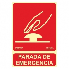 Señal cl- B extinc luminisc paro de emergenc pvc 300x210x0, NORMALUZ