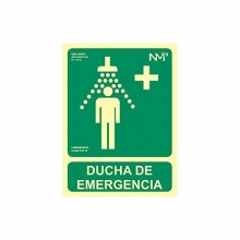 Señal luminiscente pvc 0,7 mm. Ducha de emergencia 224x300m NORMALUZ