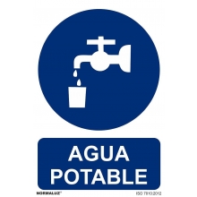 Señal agua potable PVC 210x300x0,7mm NORMALUZ