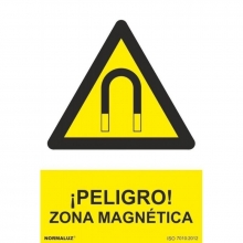 Señal peligro ZONA MAGNETICA pvc 210x300x0,7mm NORMALUZ