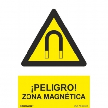 Señal peligro ZONA MAGNETICA pvc 210x300x0,7mm NORMALUZ