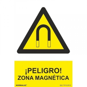 Señal peligro ZONA MAGNETICA pvc 210x300x0,7mm NORMALUZ