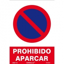 Señal prohibido aparcar PVC 210x300x0,7mm NORMALUZ