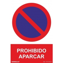 Señal adhesiva prohibido aparcar 200x300mm NORMALUZ