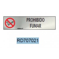 Señal prohibido fumar inox 200x50 NORMALUZ