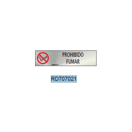 Señal prohibido fumar inox 200x50 NORMALUZ