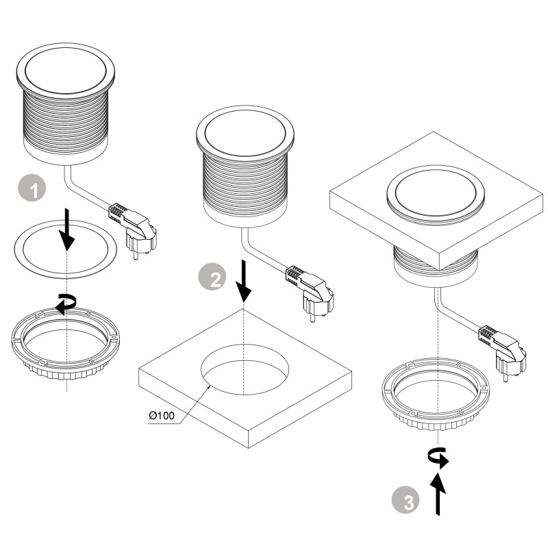 Emuca Regleta de 3 enchufes con 2 usb, de empotrar, retráctil, enchufe tipo  Schuko, Plástico, Gris metalizado - Equipo e instalaciones eléctricas - Los  mejores precios